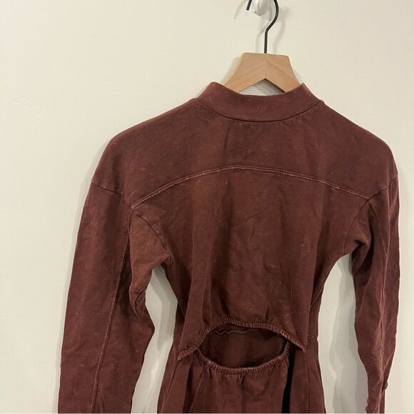 Nasty Gal Cut Out Fitted Sweatshirt Dress Size 2 Chocolate - Picture 7 of 16